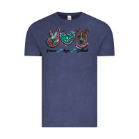 Vintage Denim peace love pitbull Vintage Tee - RanaPortraitStore