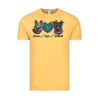 Vintage Mustard peace love pitbull Vintage Tee - RanaPortraitStore