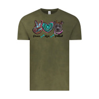 Vintage Olive peace love pitbull Vintage Tee - RanaPortraitStore
