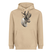 Mushroom Reindeer Buck Deer Head Heavyweight Hoodie - LillyAllenDesigns