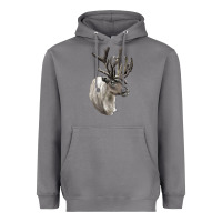 Storm Reindeer Buck Deer Head Heavyweight Hoodie - LillyAllenDesigns