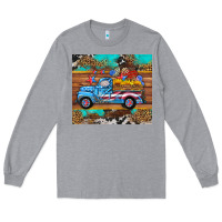 Heather Grey western  american truck sunflowers  mousepad Long Sleeve Tee - HRA Design Shop