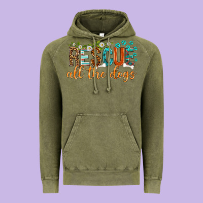Vintage Hoodie rescue all the dogs