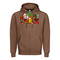 Chestnut nurse with Christmas Zipper Hoodie - AdoDesignShop
