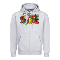 Heather Grey nurse with Christmas Zipper Hoodie - AdoDesignShop