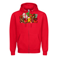 Red nurse with Christmas Zipper Hoodie - AdoDesignShop