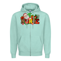 Seafoam nurse with Christmas Zipper Hoodie - AdoDesignShop