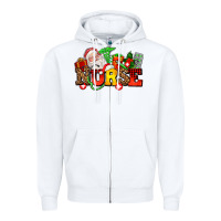 White nurse with Christmas Zipper Hoodie - AdoDesignShop