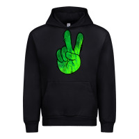 Black Green Peace Sign Urban Hoodie - Jasminsmagicworld