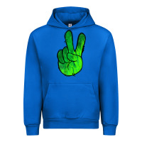 Cobalt Green Peace Sign Urban Hoodie - Jasminsmagicworld