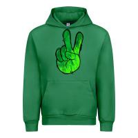 Emerald Green Peace Sign Urban Hoodie - Jasminsmagicworld