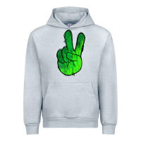 Heather Grey Green Peace Sign Urban Hoodie - Jasminsmagicworld