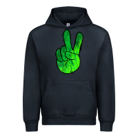 Navy Green Peace Sign Urban Hoodie - Jasminsmagicworld