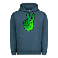 Pigment Midnight Navy Green Peace Sign Urban Hoodie - Jasminsmagicworld