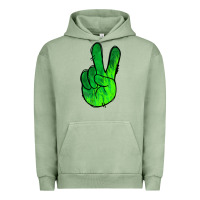 Pigment Oil Green Green Peace Sign Urban Hoodie - Jasminsmagicworld
