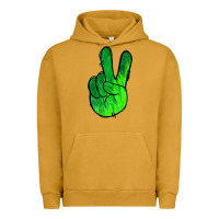 Pigment Peanut Butter Green Peace Sign Urban Hoodie - Jasminsmagicworld