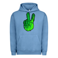 Pigment Pebble Blue Green Peace Sign Urban Hoodie - Jasminsmagicworld