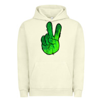 Pigment Pistachio Green Peace Sign Urban Hoodie - Jasminsmagicworld