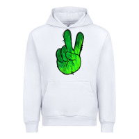 White Green Peace Sign Urban Hoodie - Jasminsmagicworld