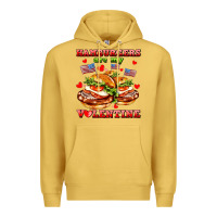 Antique Gold hamburger are my valentine Premium Hoodie - AdoDesignShop