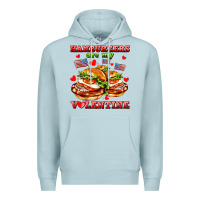 Blue Mist hamburger are my valentine Premium Hoodie - AdoDesignShop