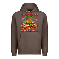 Coffee hamburger are my valentine Premium Hoodie - AdoDesignShop