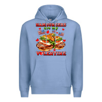 Colony Blue hamburger are my valentine Premium Hoodie - AdoDesignShop