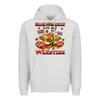 Dove Grey hamburger are my valentine Premium Hoodie - AdoDesignShop