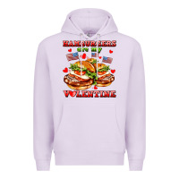 Lilac hamburger are my valentine Premium Hoodie - AdoDesignShop