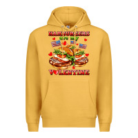 Mustard hamburger are my valentine Premium Hoodie - AdoDesignShop