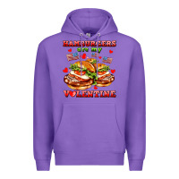 Purple hamburger are my valentine Premium Hoodie - AdoDesignShop