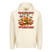 Sandshell hamburger are my valentine Premium Hoodie - AdoDesignShop