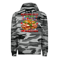 Slate Camo hamburger are my valentine Premium Hoodie - AdoDesignShop