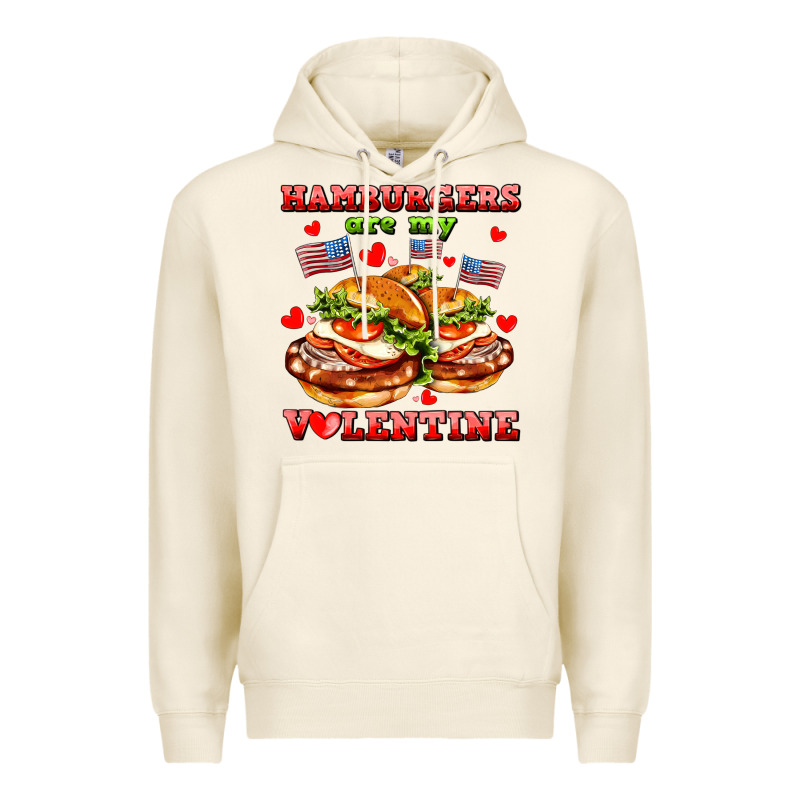 Hamburger Are My Valentine Premium Hoodie by AdoDesignShop | Teevron