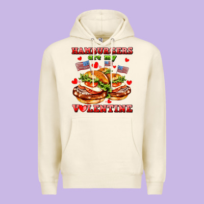 Hamburger Are My Valentine Premium Hoodie Designed By Adodesignshop