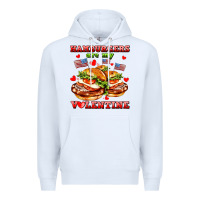 White hamburger are my valentine Premium Hoodie - AdoDesignShop