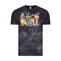 Cloud Black easter cartoon characters coffee cups Vintage Tee - Zillion Design Studio