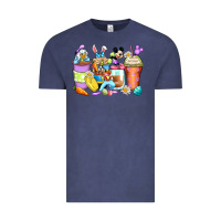 Vintage Denim easter cartoon characters coffee cups Vintage Tee - Zillion Design Studio