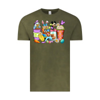 Vintage Olive easter cartoon characters coffee cups Vintage Tee - Zillion Design Studio