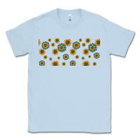 Dusty Blue sunflowers and turquoise 16oz libbey glass Classic Tee - HRA Design Shop