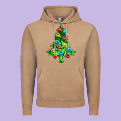 Sequin's Christmas Tree Vintage Hoodie Designed By Zillion Design Studio