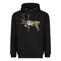 Black reindeer buck deer Heavyweight Hoodie - LillyAllenDesigns