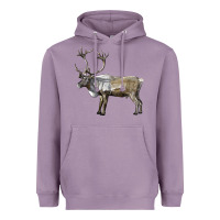 Lavender reindeer buck deer Heavyweight Hoodie - LillyAllenDesigns