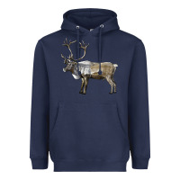Navy reindeer buck deer Heavyweight Hoodie - LillyAllenDesigns