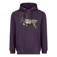 Plum reindeer buck deer Heavyweight Hoodie - LillyAllenDesigns