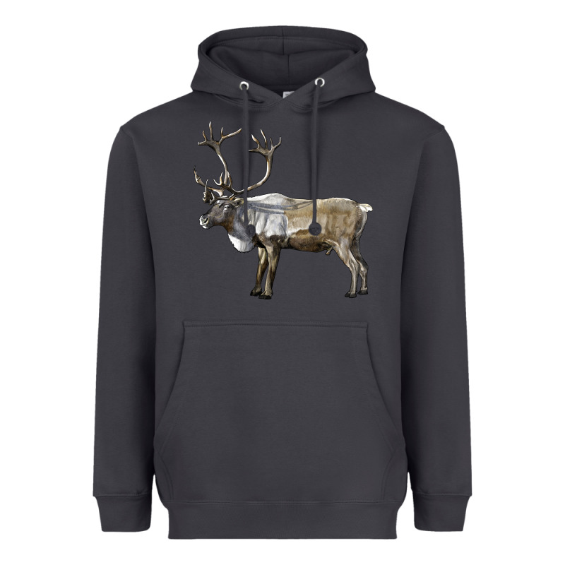 Reindeer Buck Deer Heavyweight Hoodie by LillyAllenDesigns | Teevron