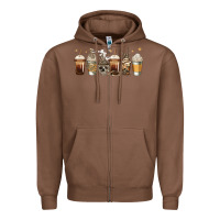 Chestnut skeleton coffee cups Zipper Hoodie - Jasminsmagicworld