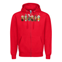 Red skeleton coffee cups Zipper Hoodie - Jasminsmagicworld