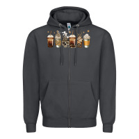Smoke skeleton coffee cups Zipper Hoodie - Jasminsmagicworld
