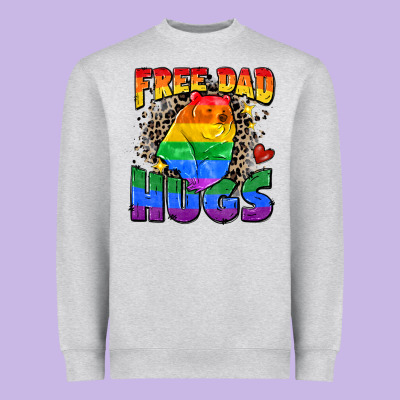 Free Dad Hugs Heavyweight Sweatshirt Designed By Zillion Design Studio